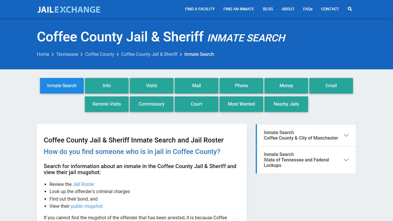 Coffee County Jail & Sheriff Inmate Search - Jail Exchange